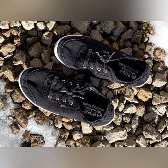 GentlyWorn BOBS Women's Black Canvas Shoes, Great for Everyday Casual & Outings - Picture 3 of 16